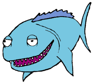 Blue fish cartoon